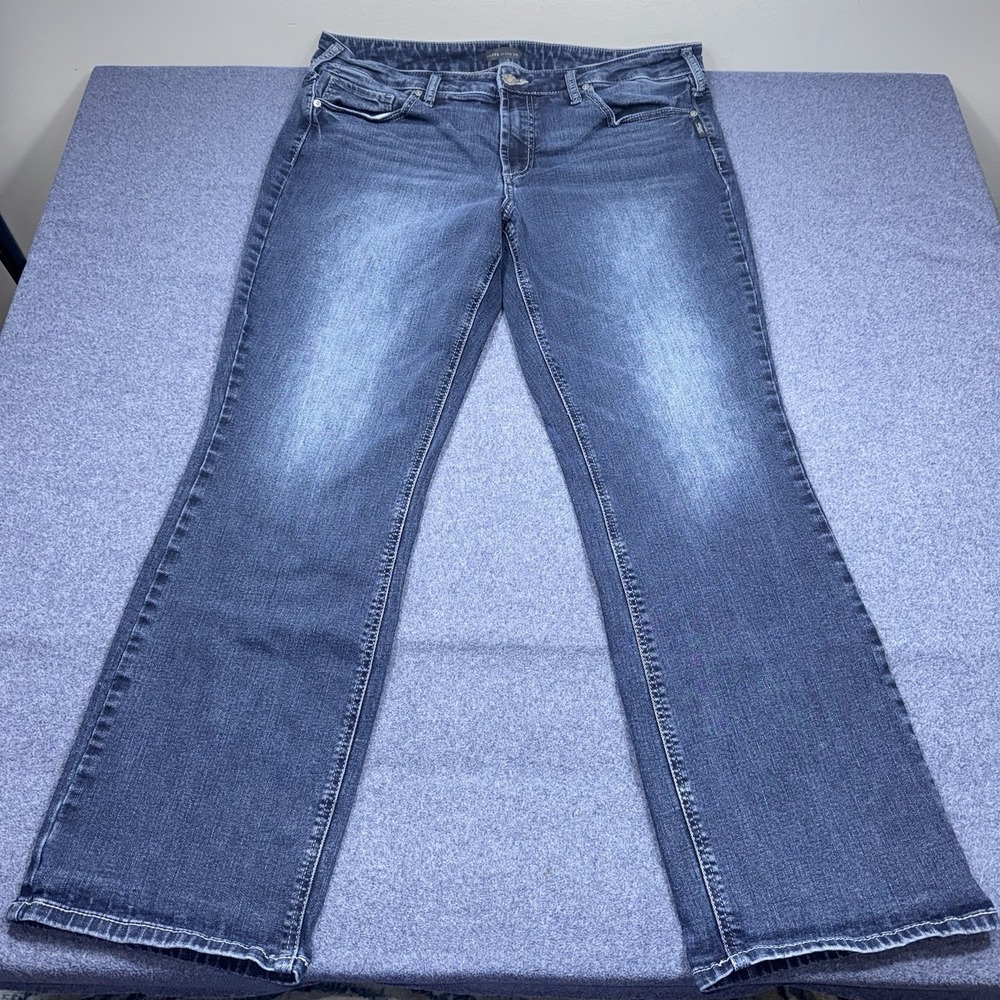 Silver Jeans Co. Suki Slim Bootcut Jeans Womens 18W L31 Blue Denim Stretch